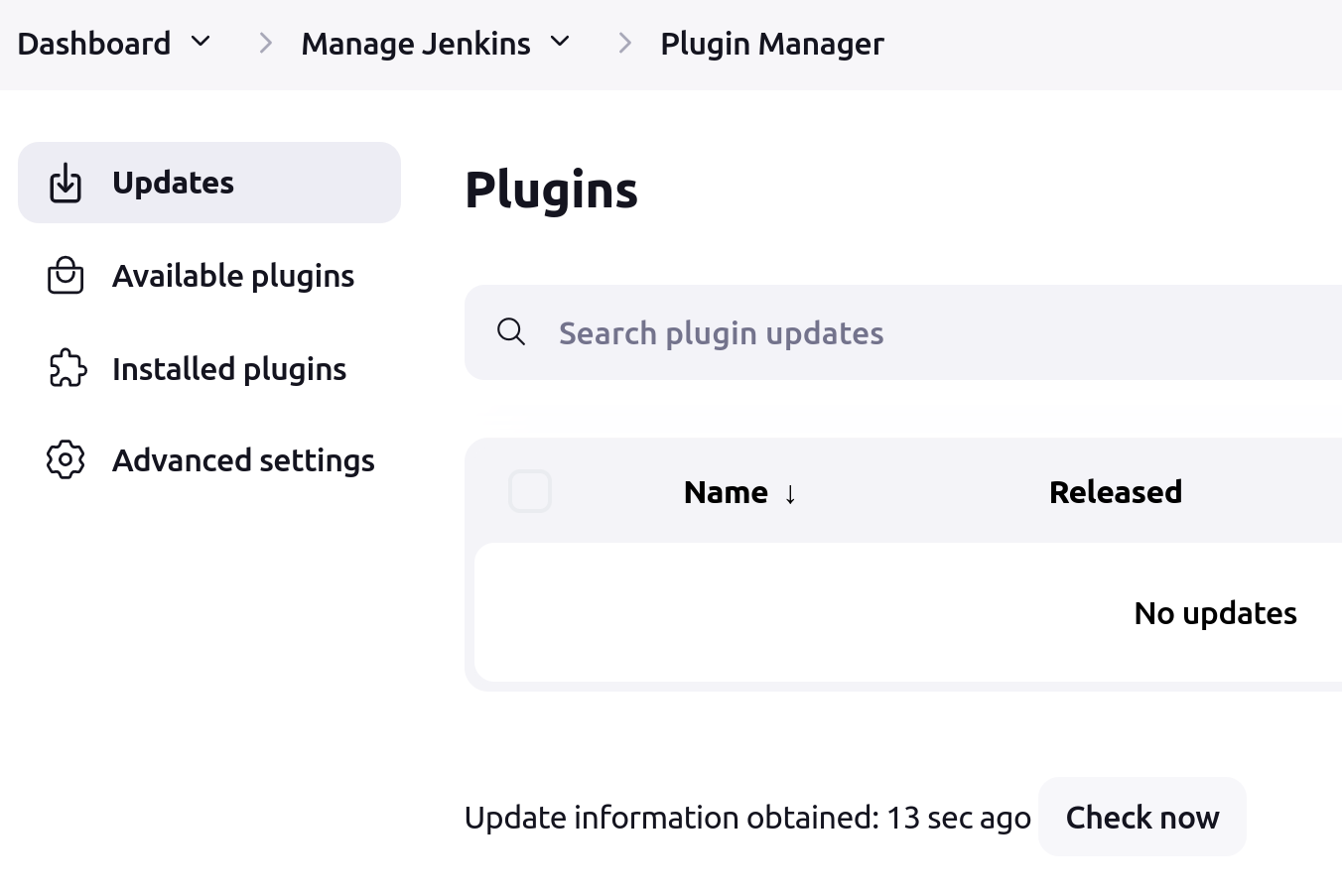 Jenkins plugin manager to check compatibility